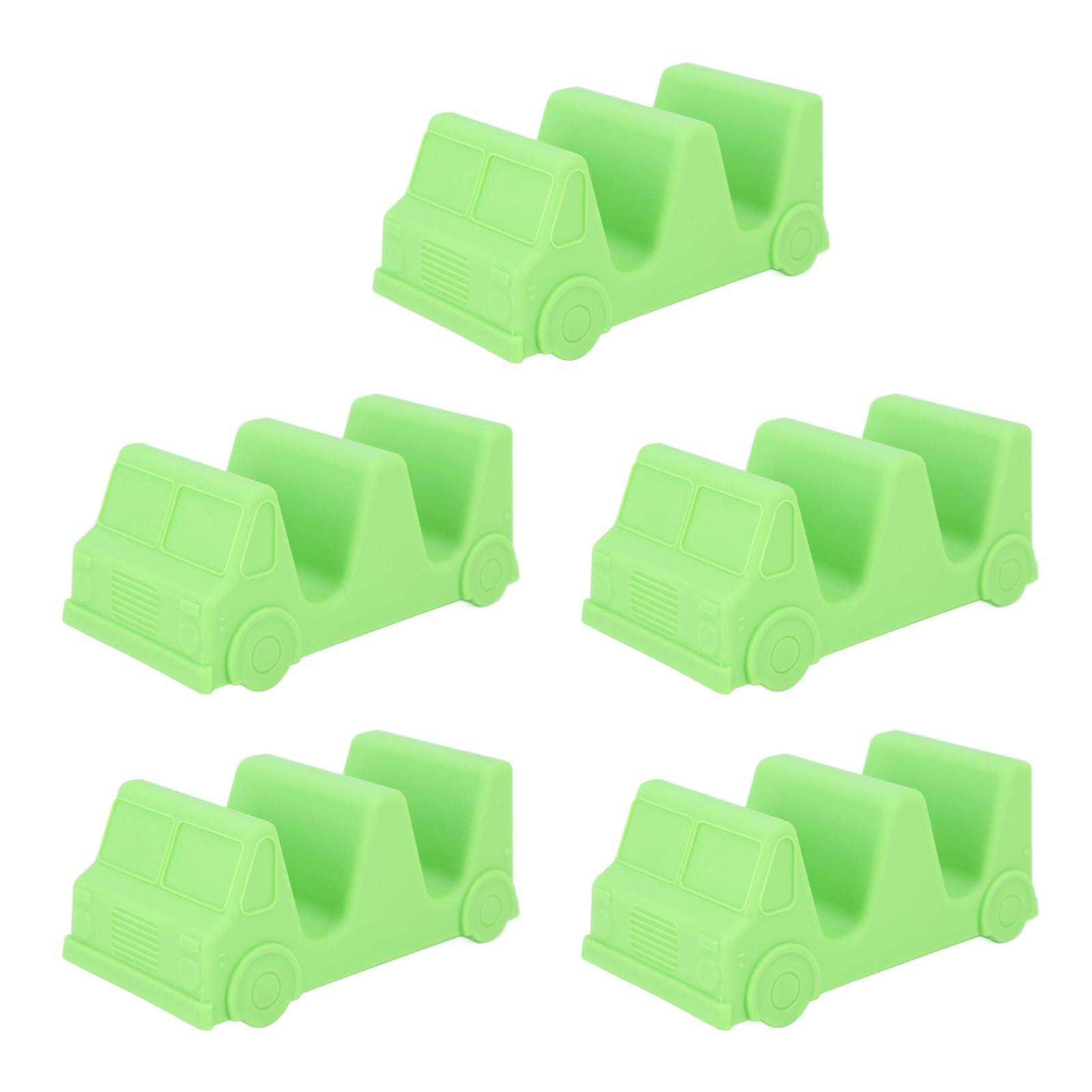 Set 5 Pezzi Porta Taco Supporti Forma di Macchinina Piccola Forma Ondulata Vassoio per Taco per Cucina Ristorante Arancione verde