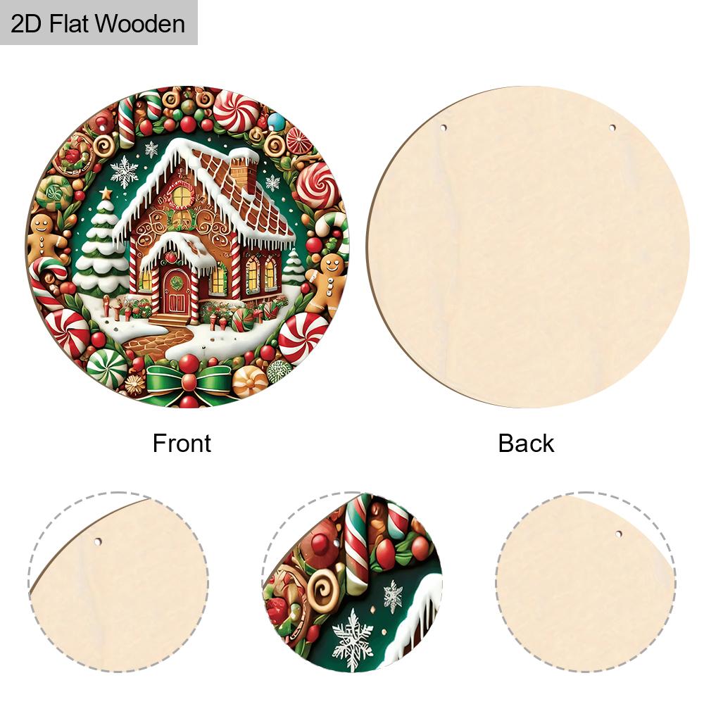 Weihnachts-Holzschild mit Schneehäuschen-Muster - Navidad-Schild für Haustür, Hof, Balkondeko - Ideale Weihnachtsdekoration