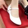 Popular single shoes women's 2025 spring new shallow mouth flat bottom low heel round head small leather shoes soft leather soft sole work shoes women