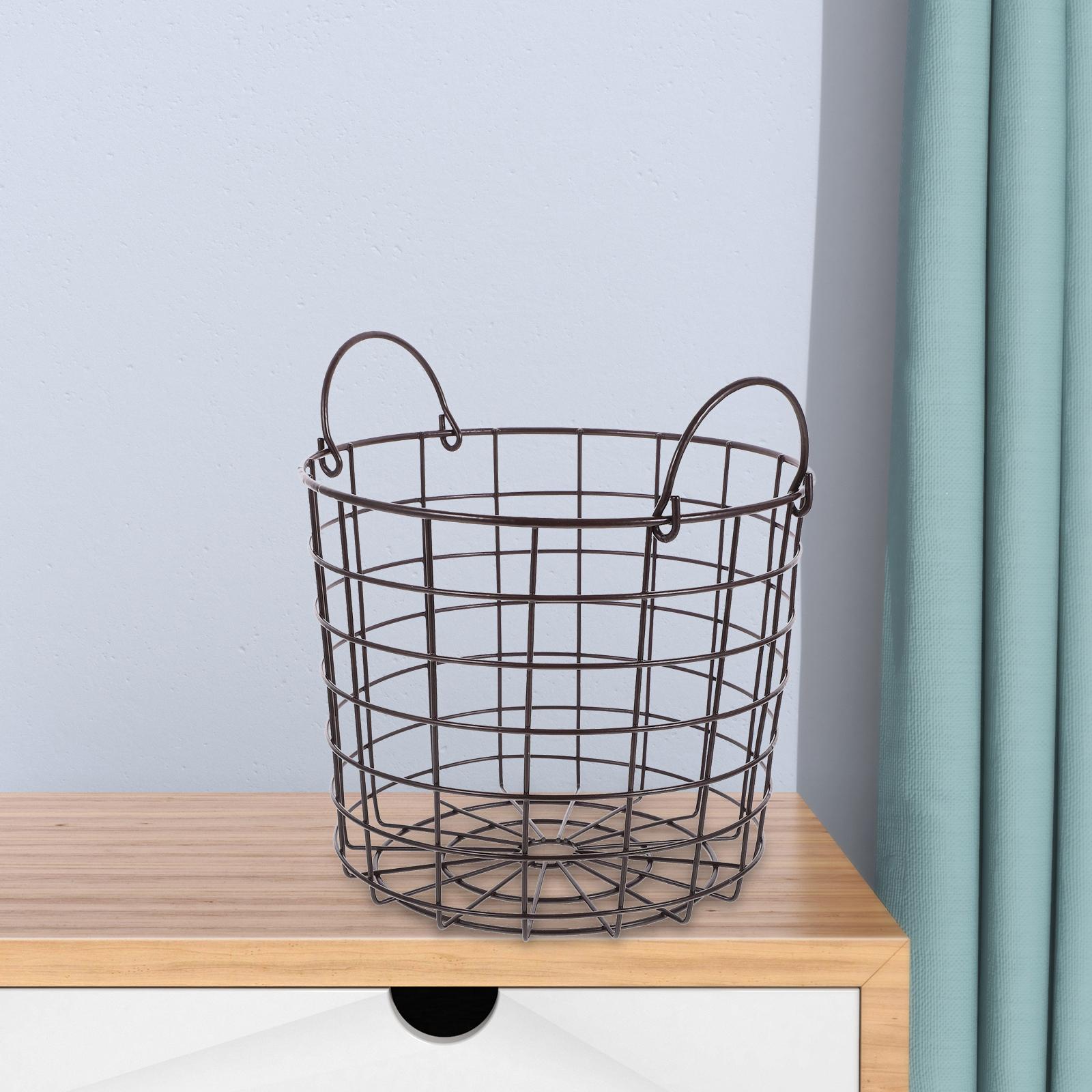 

Металлическая корзина для хранения из проволоки 8,27 дюйма x 7,87 дюйма для кухонного шкафа, ванной комнаты кофейный