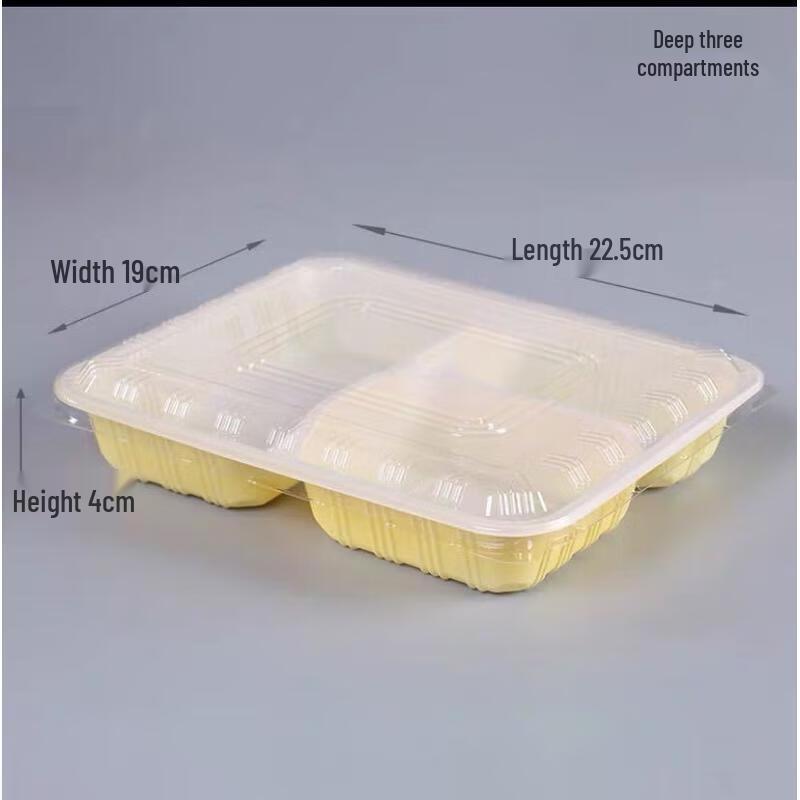 Horned Pansy Disposable Compartmented Plastic Meal Boxes