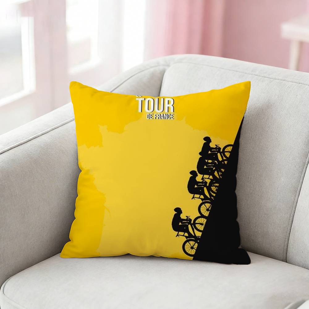 T-Tour De France Bike Pillow Case Cushion Cover Throw Pillow Case For Car Sofa