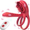 Rose Penis Ring Vibrator Female G-Spot Clitoral Stimulation Male Ejaculation Delay Silicone Cockring Adult Sex Toy For Couples