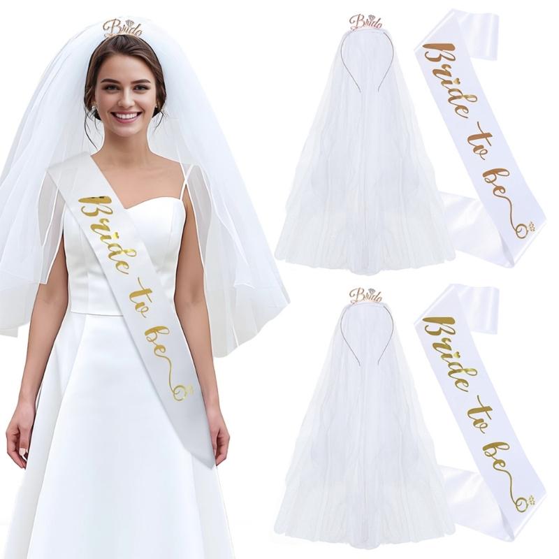 Látkový svatební ozdoba do vlasů a sada ramenních popruhů Svatební dekorace Látková textura Vhodné pro nevěstu a družičky