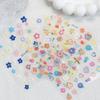 3D Heart & Floral Nail Stickers: Rainbow Clouds & Cool Forest Style