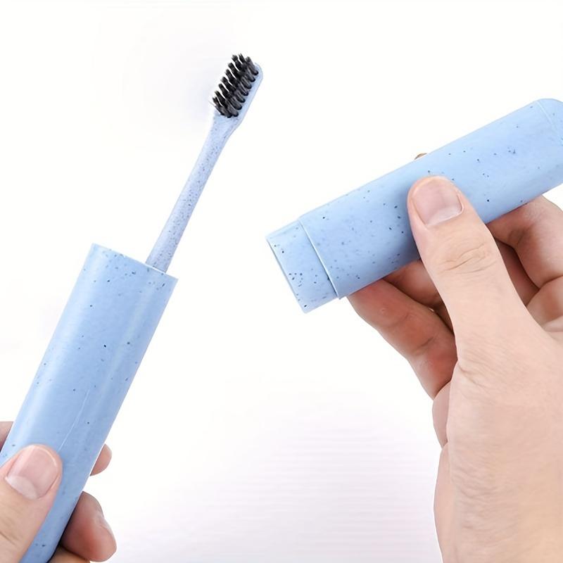 High-Quality Wheat Straw Toothbrush Case - Portable, Formaldehyde-Free Travel Toothbrush Storage Box for Personal Care