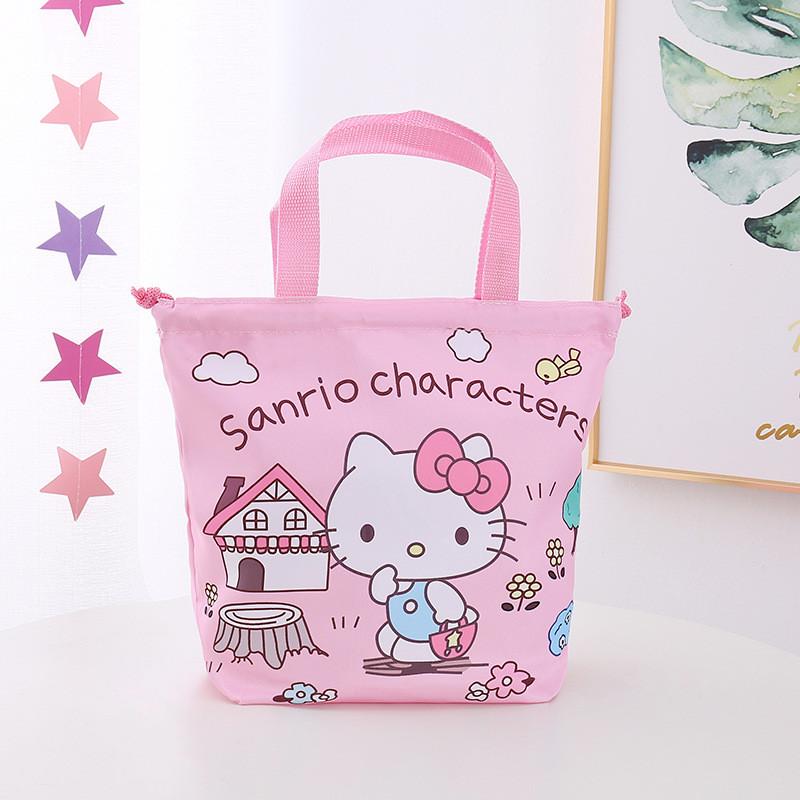 

Kuromi Hello Kitty Letter Bento Bag With Adjustable Drawstring For Kids Travel Lunch Organizer StyleA
