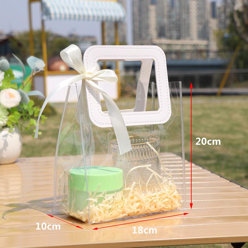 PVC Transparent Tote Bag - High-End Laser Gift Packaging for Children's Day, Birthday, or Wedding Favors