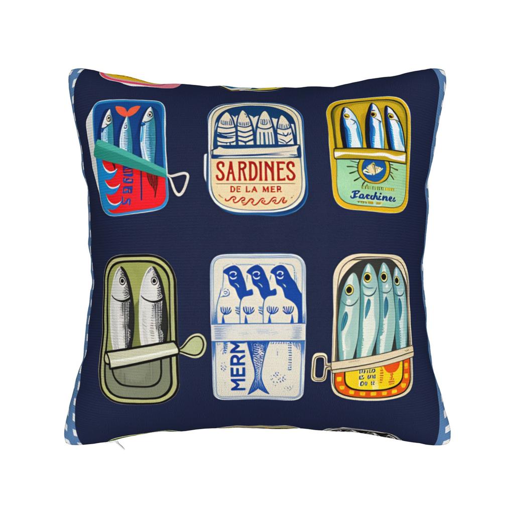 Cuadros Decorations Sardines Nordic Pillow Case Soft Pillow Cover For Living Room Sofa Kawaii Pillowcases