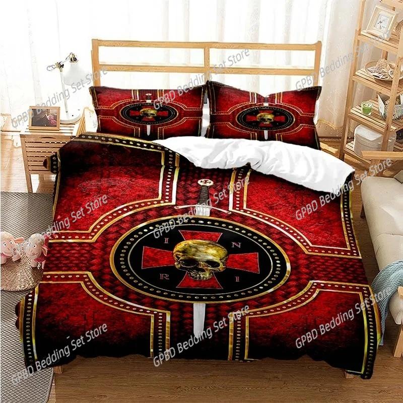 Comforter Masonic Freemason Illuminati Bedding Set 3D Printed Suitable For Bedroom Kids Home Textile