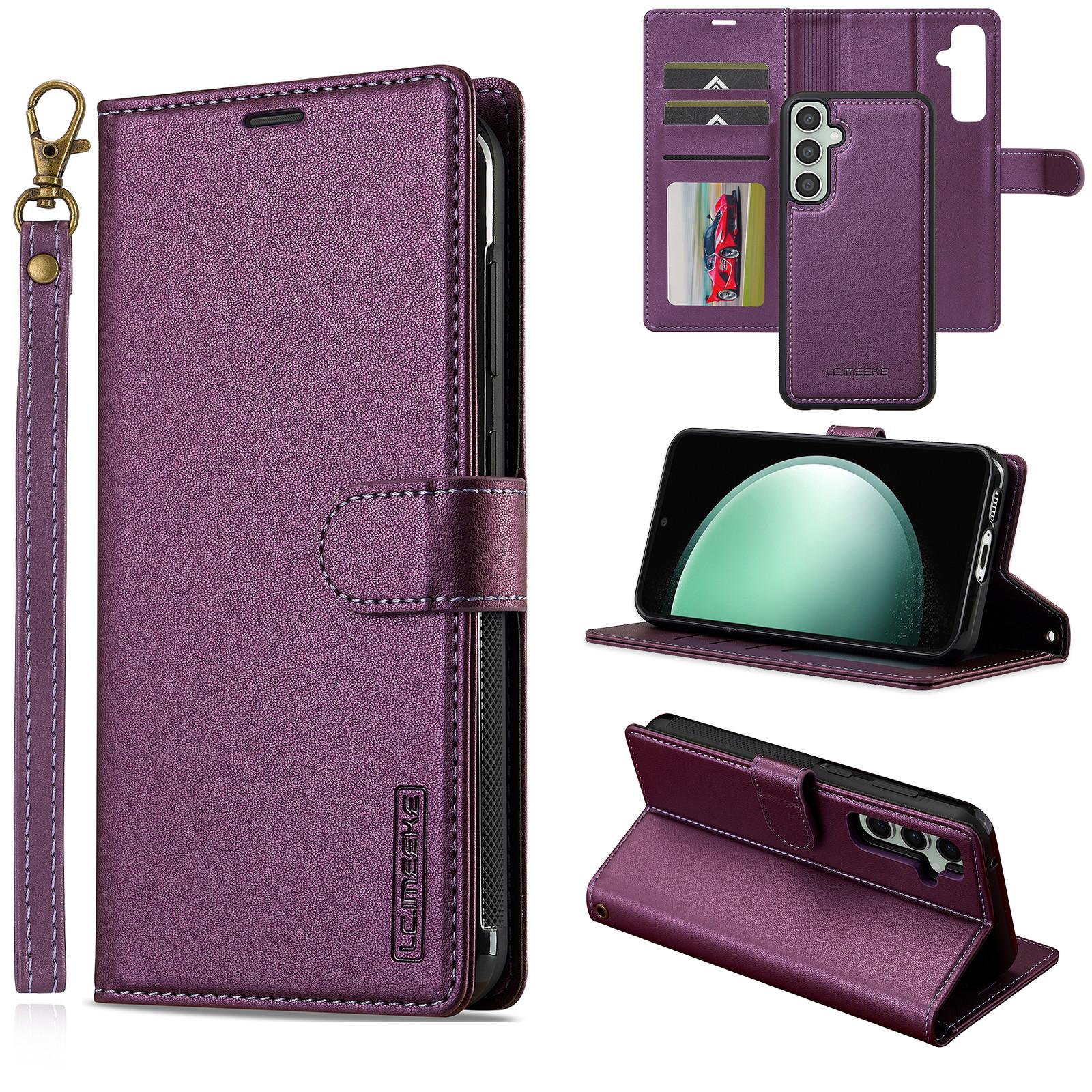 

Чехол LC.IMEEKE серии L2 для Samsung Galaxy A55 5G, кошелек из ПУ кожи, съемная магнитная накладка для телефона Purple