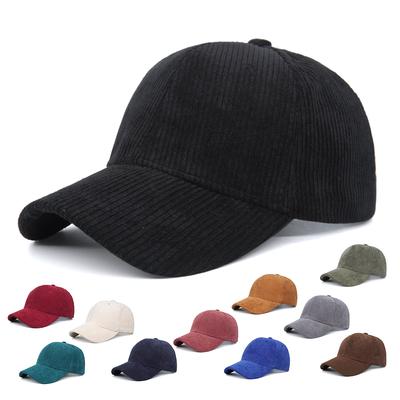 Solid Color Corduroy Baseball Caps Men Women Spring Autumn Outdoor Keep Warm Peaked Hats Unisex Trucker Gorras Hip Hop Vintage