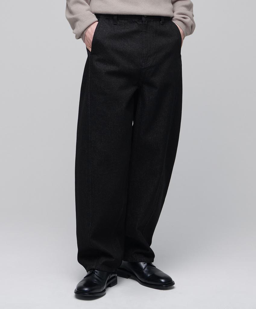 Musinsa Standard Twist Semi-Balloon Denim Pants [Raw Black]