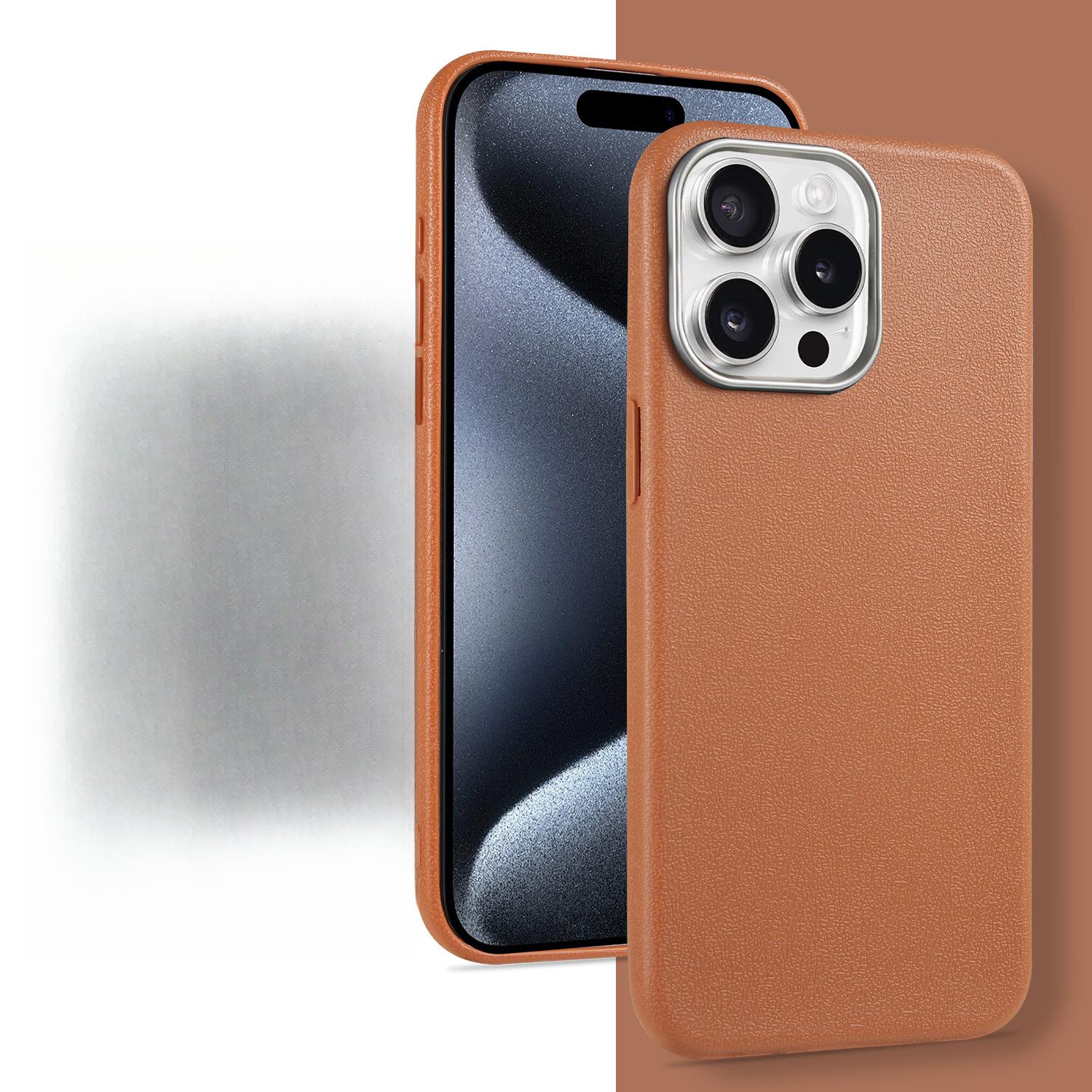 

Подходит для Apple 16 Кожаный узор Чехол для мобильного телефона Полностью закрывающий Противоударный Раскрашиваемый iPhone 15tpu Кожа Мягкий чехол Материал IP 16 PRO MAX коричневый