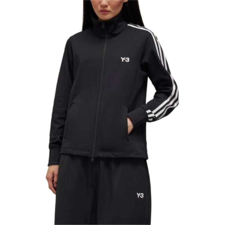 Y-3 3-Stripes Track Top Zip-Up Long Sleeve Jacket Women jackets Black IW7460