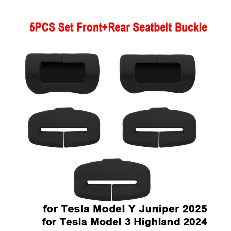 For Tesla Model Y Juniper 2025 Car Seat Belt Anti Scratch Protector Case Silicone Seatbelt Buckle Cover New Model3+ Accessories