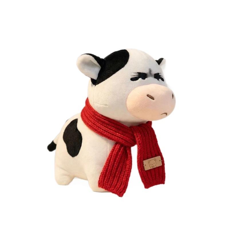 Ugly Cute Cow Grass Abstract Emoji Pack Funny Plush Toy Doll Lover Birthday New Year Gift and S Cuddly Stuffed Fluffy Huggable Kawaii Comfort Adorable
