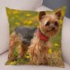 Cute Pet Animal Cushion Cover MINI Yorkshire Dog Polyester Pillowcase Decorative  Print  for Sofa Home Ca