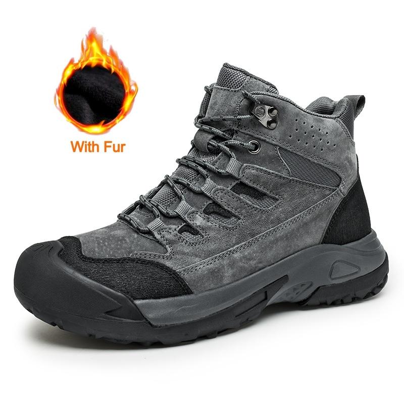 Fashion 2024Men Platform Designer Boots Fashion Desert Genuine Leather Boot New Comfy Non-slip Hiking Shoe High Top All-match Work Boots