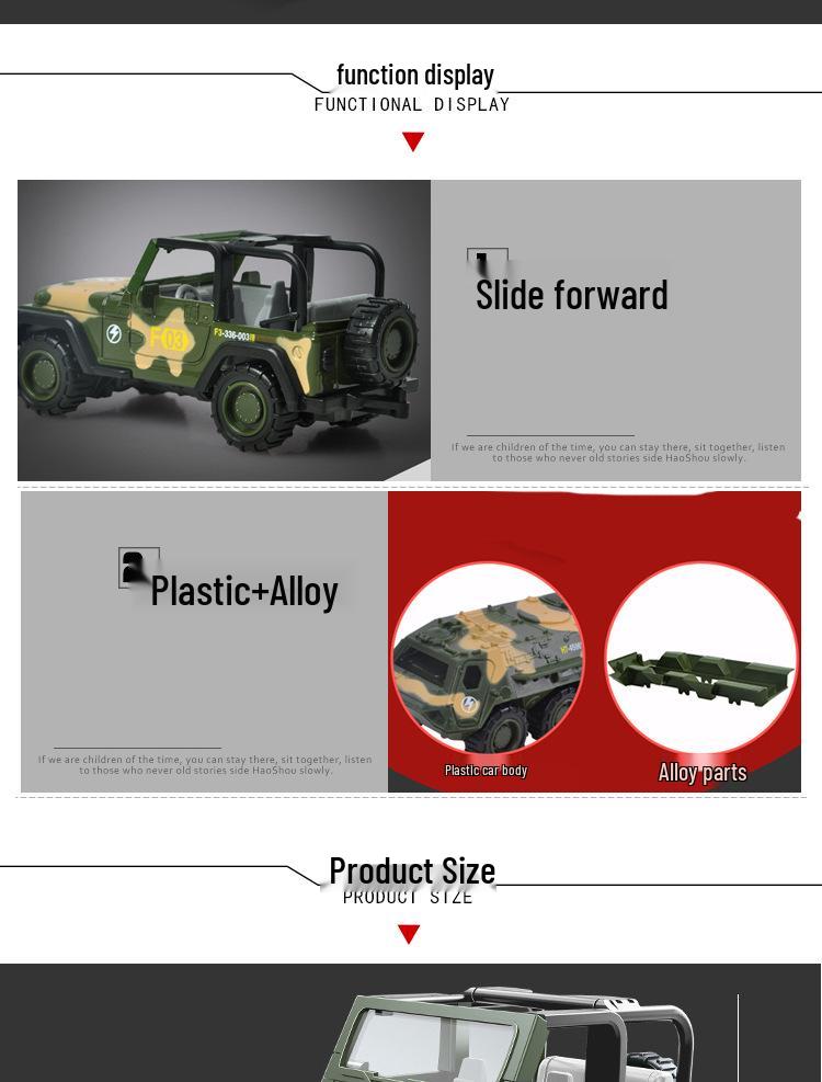 Pull-back Alloy Military Toy Set: Tank, Jeep, Armored Car, Medical Vehicle, and Airplane for Boys