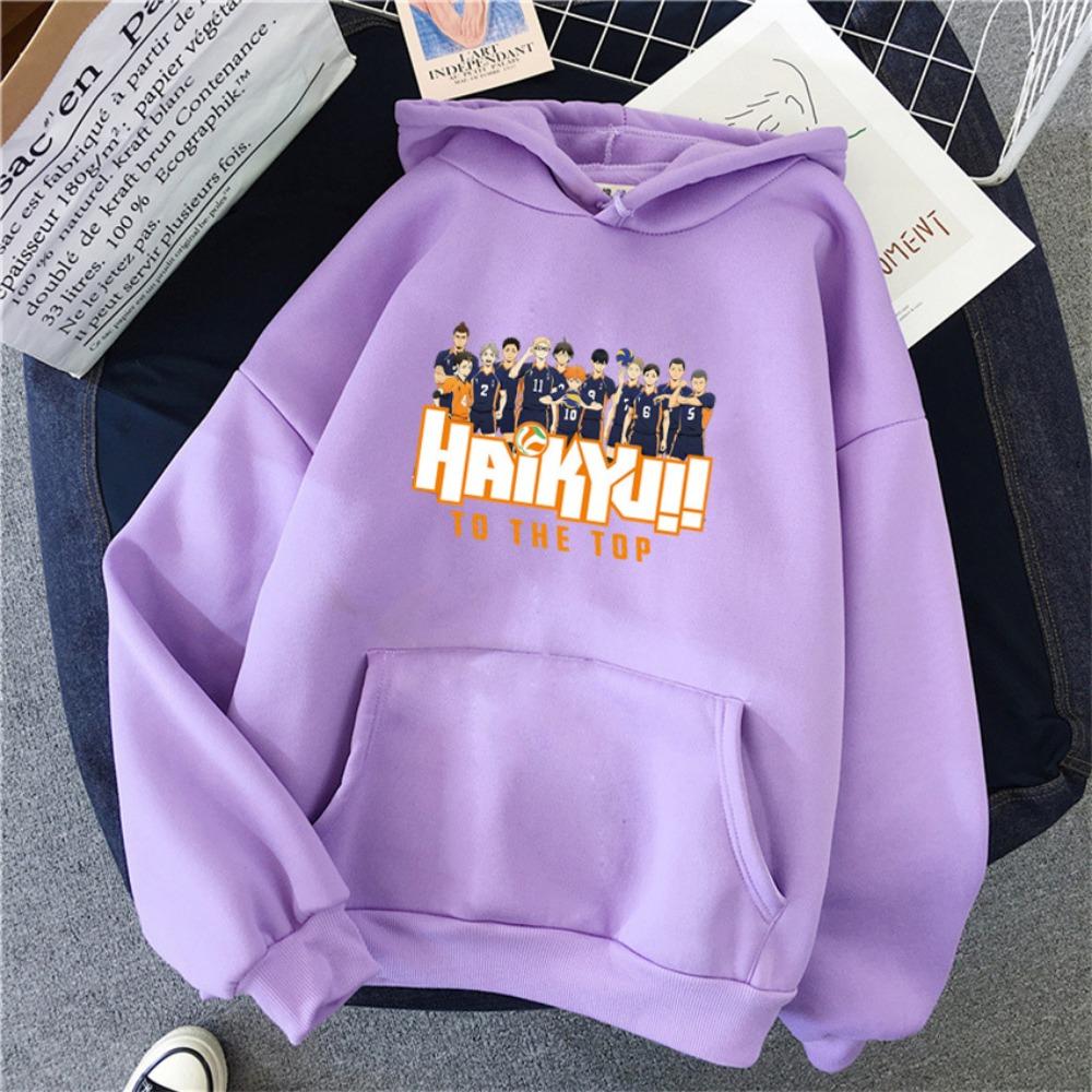 New Japan Anime Volleyball Haikyuu Manga Prints Hoodies Women Hoody Hip Hop Woman Sweatshirts Pullovers Clothing Unisex
