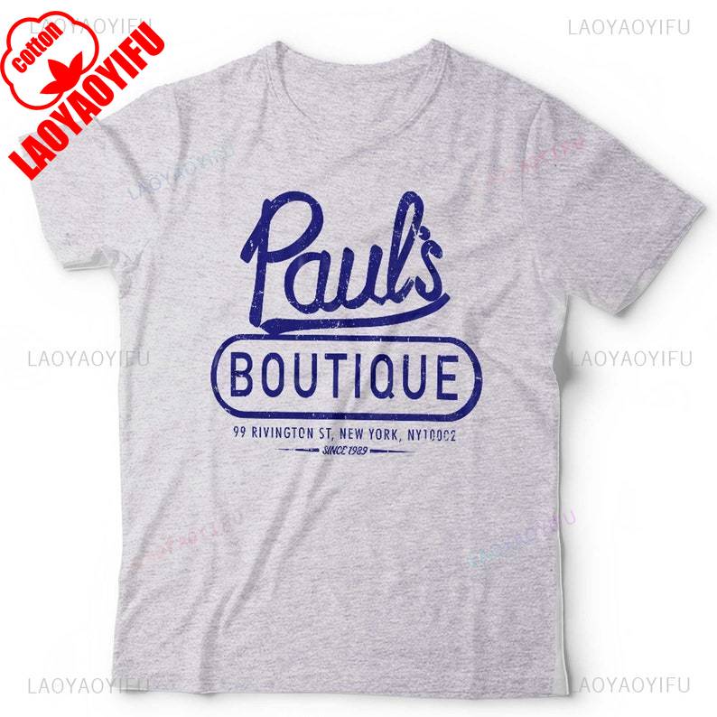 T-shirt Unisex Pauls Boutique Beastie Boys Hip Hop Rap Anni '80 Vintage Retro Manica Corta Vestibilità Classica Cotone Traspirante Camisetas