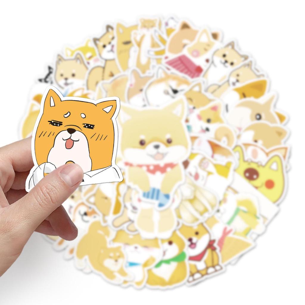 51 Cute Cartoon Shiba Inu Graffiti Stickers for Tablet, Suitcase, Car, Scooter, and Mobile Phone Decoration