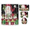 Christmas Shower Curtain Floor Mat Combination Four-Piece Set Bathroom Non-Slip Mat Toilet Absorbent Door Mat Carpet