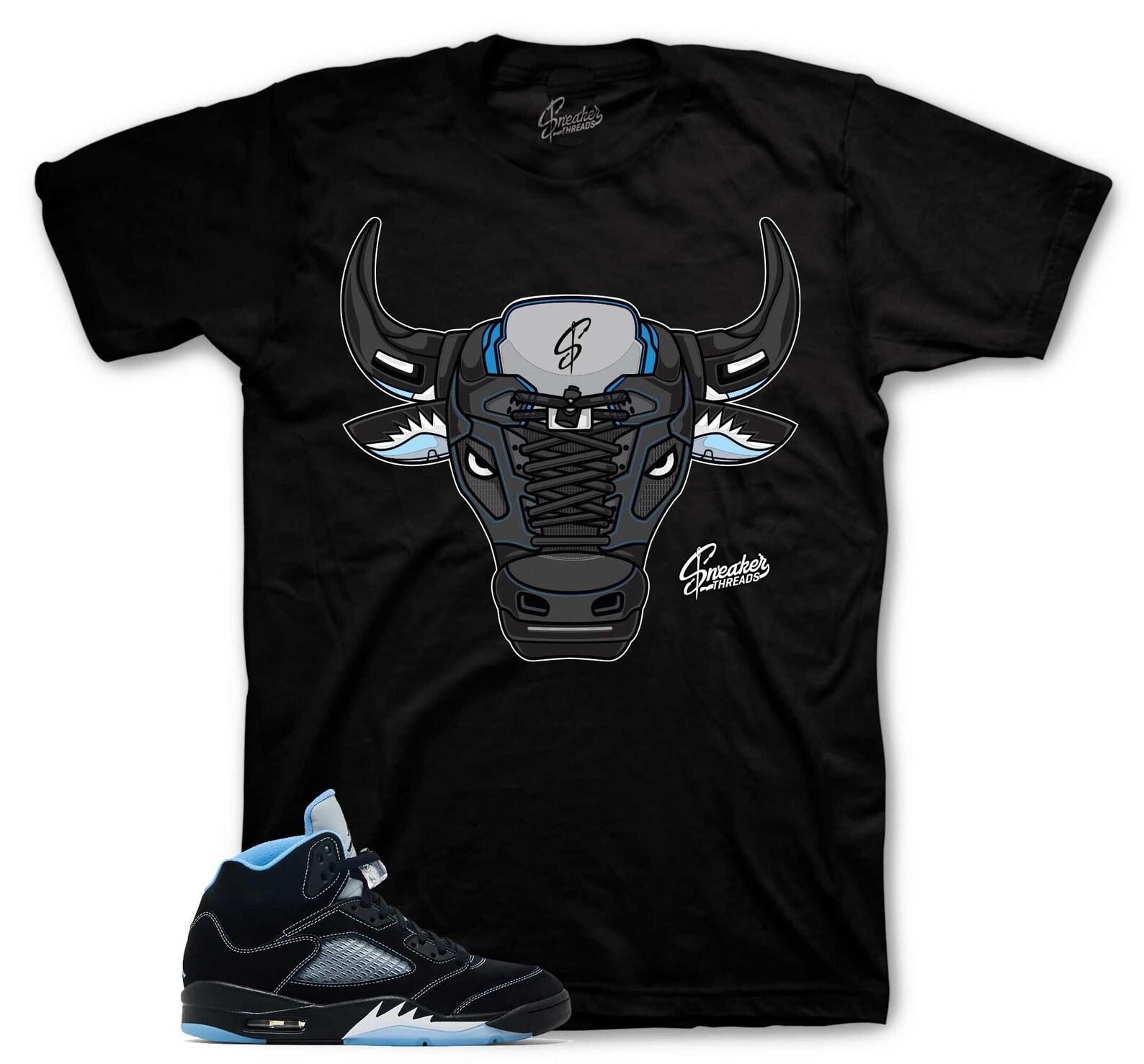 T-Shirt To Match Retro 5 University Blue AJ5 Sneakers - War Bully Tees S