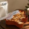 Festive Countertop Storage Box Christmas Serving Tray with Airtight Lid Decorative PP Food Organizer School Supply Moisture Proof Container Holiday
