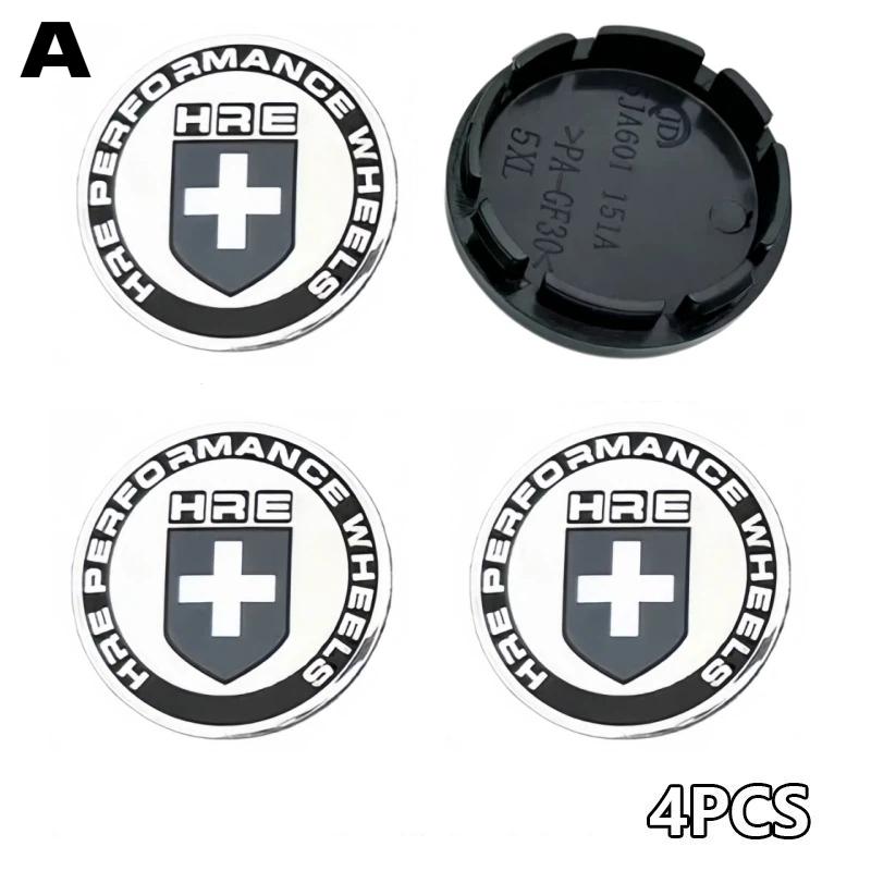 4Pcs 56mm HRE Logo Modify Car Wheel Center Hub Caps A-56mm
