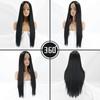 MERISIHAIR Long Straight Black Wigs Women Middle Part Synthetic Wig Heat Resistant Fiber Natural Looking Wig