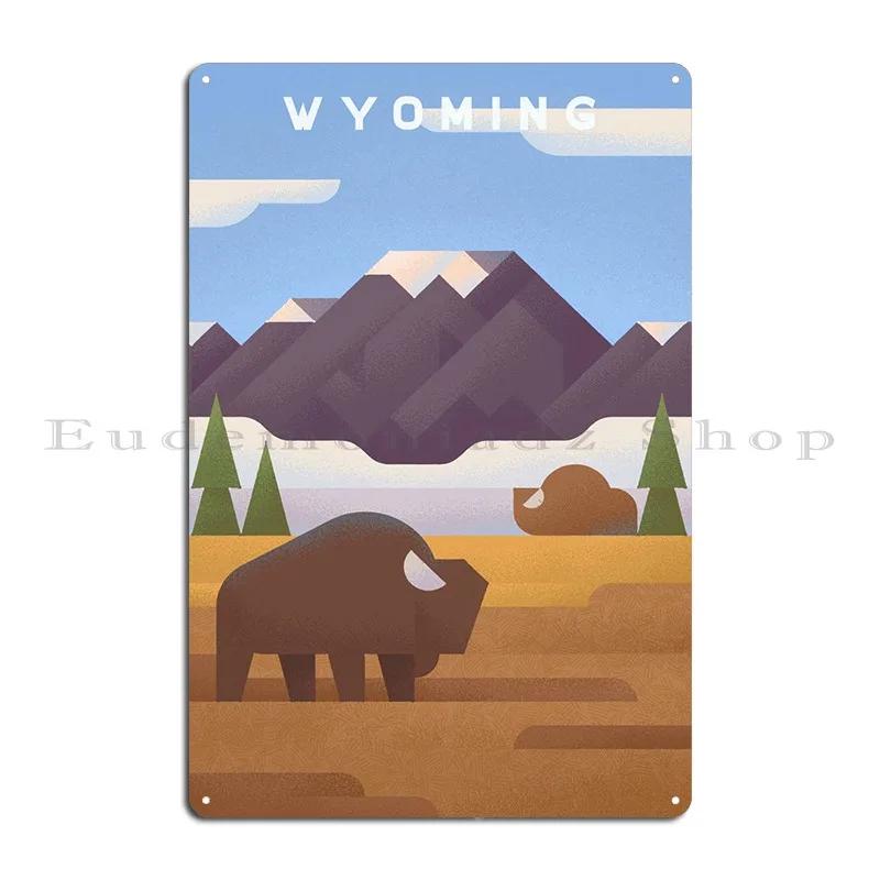 Wyoming Metal Plaque Wall Decor Designer Kitchen Rusty Create Tin Sign Poster 20X30CM