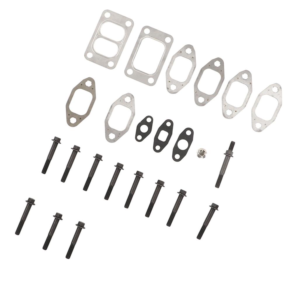 24pcs Exhaust Manifold Bolt Gasket Kit Metal Alloy Replacement for Dodge for Cummins 5.9L 12V