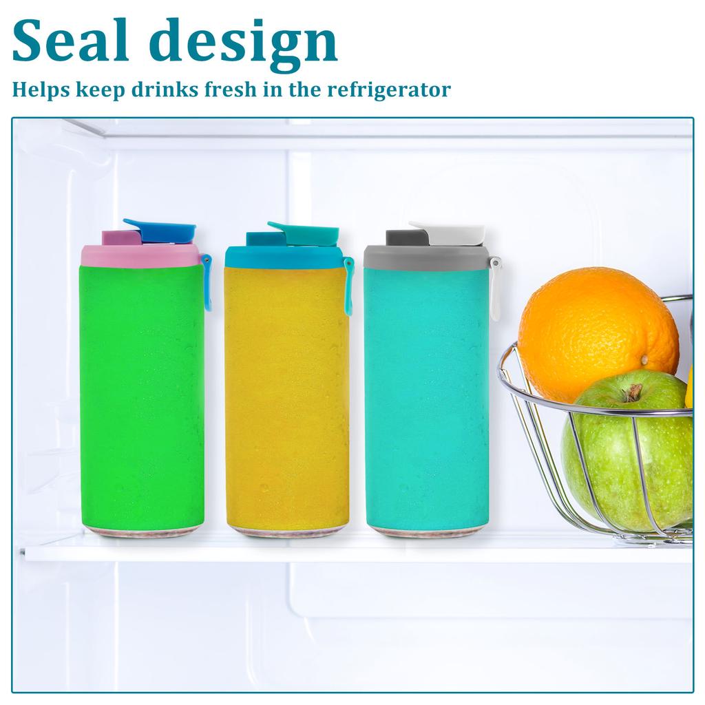4Pcs Soda Can Cover Creative Sealed Silicone Straw Beverage Can Cover Cup Cov Suitable For Canned Beverage Reusable Tank Cover
