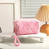 Nordic Style Leopard Pattern Cosmetic Organizer With Plush Material And Zipper Closure For Women