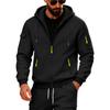 Men's Loose Hooded Zipper Arm Pocket Cardigan Men's Sports Casual Sweatshirt Jacket