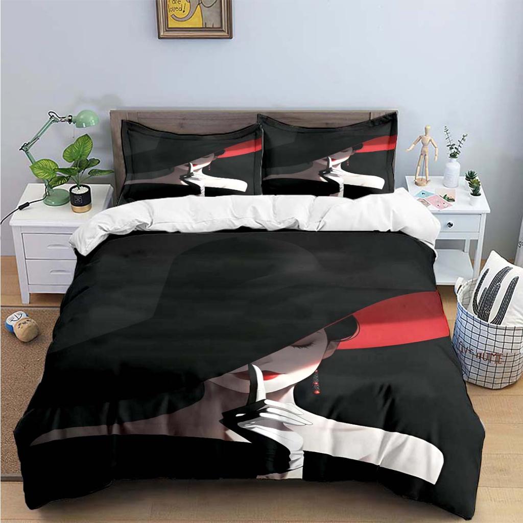 Fashion New Woman-Sexy Black And White Print Bedding Sets Bed Supplies Set Duvet Cover Bed Comforter Set Bedding Set Luxury Gift