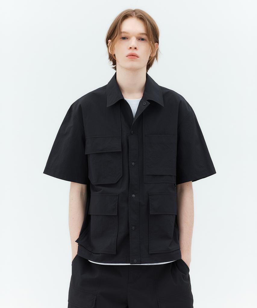 MINDBRIDGE Out-Pocket Short-Sleeve Shacket - 2Color Myws3141