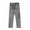 M15 Amiri Men's and Women's American Style Trendy Jeans with Fabric Patches, Holes, Embroidery, Casual and Fashionable High Street Pants