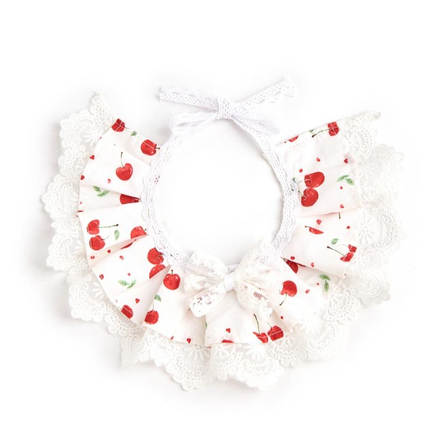 Lace Bow Floral Pet Bib Saliva Towel For Cat Dog Neck Scarf