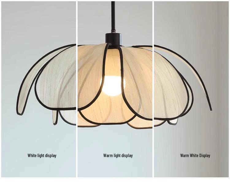 High-End Mid-Century French Cream Petal Chandelier for Living, Dining, and Bedroom