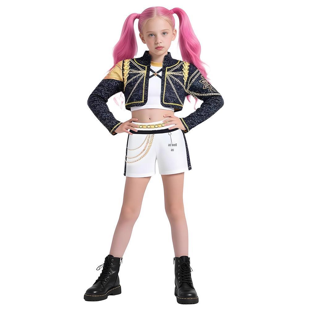 K-POP Demon Hunter Girl Group Cosplay Costume: Mira, Lumi, Zoe Children’s Attire