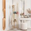 Metal Gold Coat Rack Stand Coat Hanger Stand Hall Tree with Marble Shelf