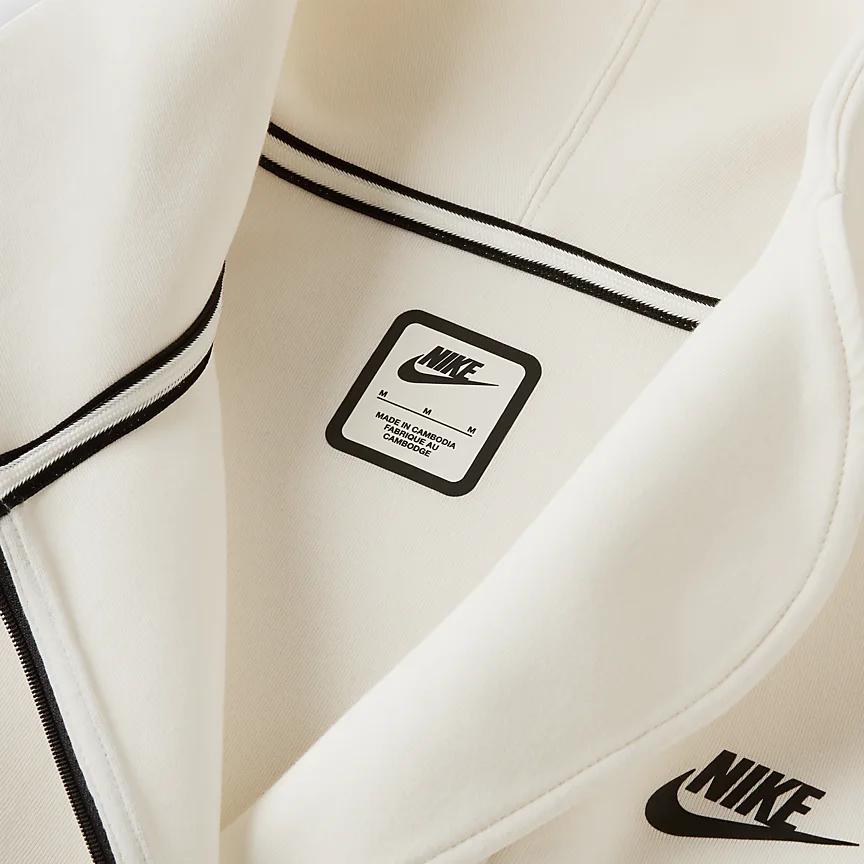 Nike Tech Fleece Irregular Hooded Loose Fit Jacket Women jackets Ivory FB8244-110