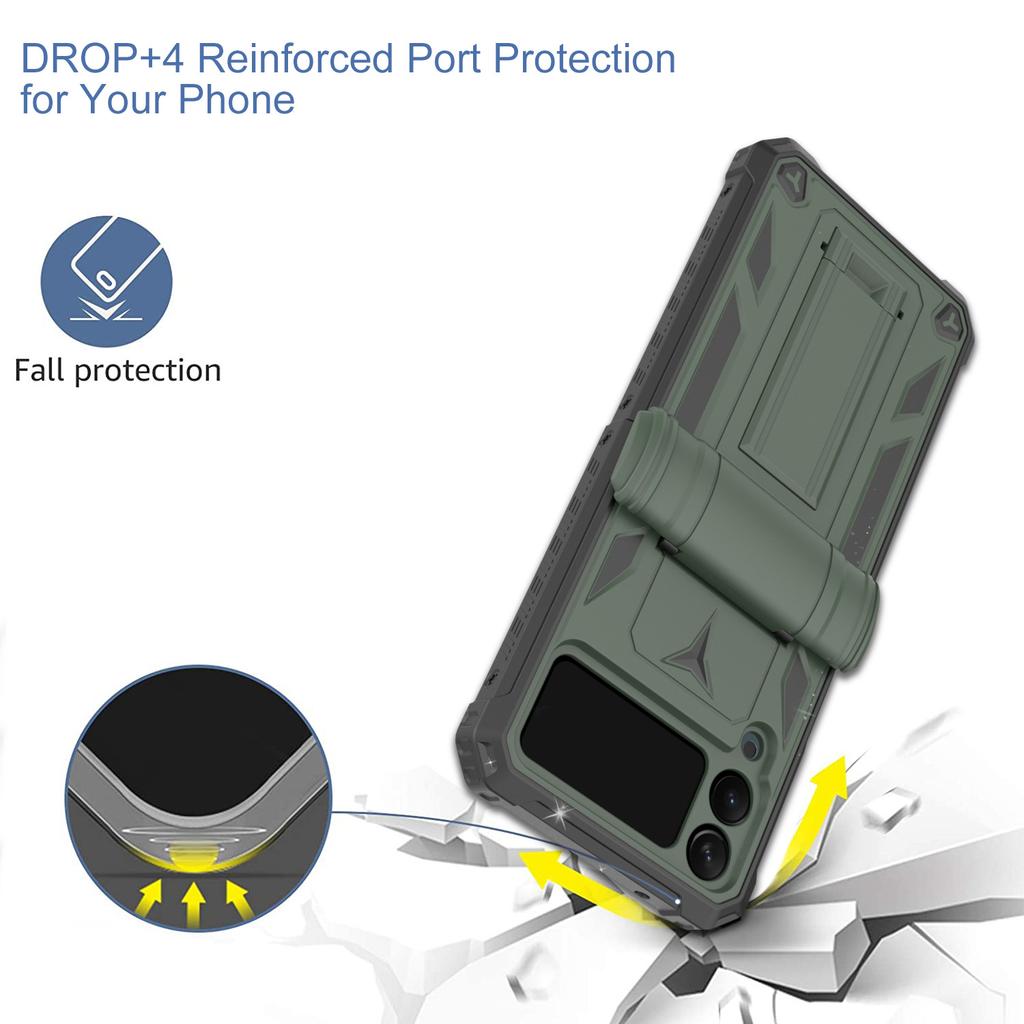 New Model Suitable for Samsung Z Flip4 Mobile Phone Case Folding Bracket with Lens Film Anti Fall Mobile Phone Protection Case
