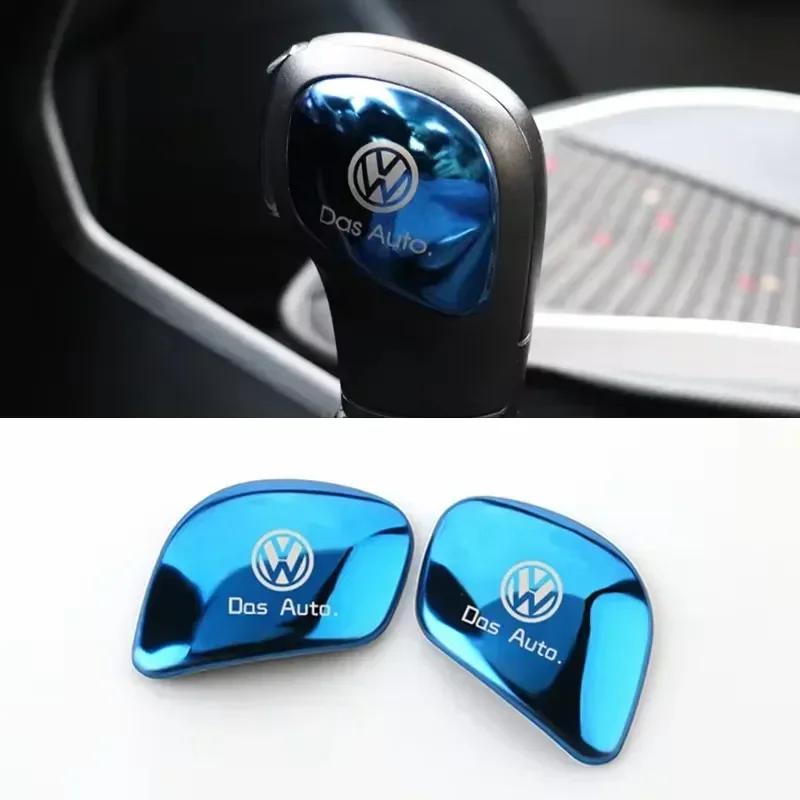 T23-Car Gear Head Shift Knob Handle Cover Trim Sticker For Volkswagen VW Golf Polo Tiguan Passat Touareg Magotan Touran Taigo Caddy