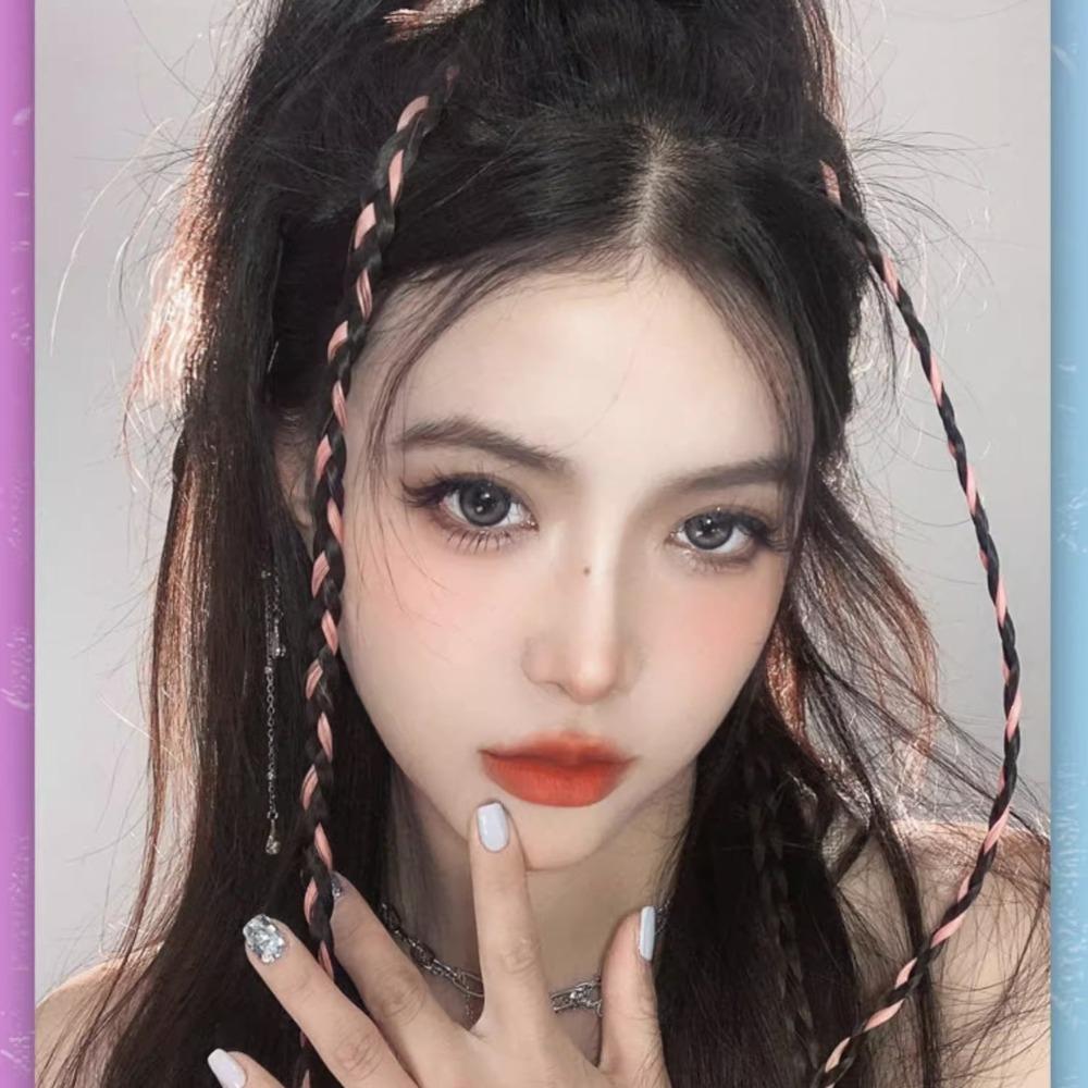 Fashion Twist Braided Hair Rope Clip Hanging Ear-Dye Wig Boxing Braid Hair Pieces  Girls