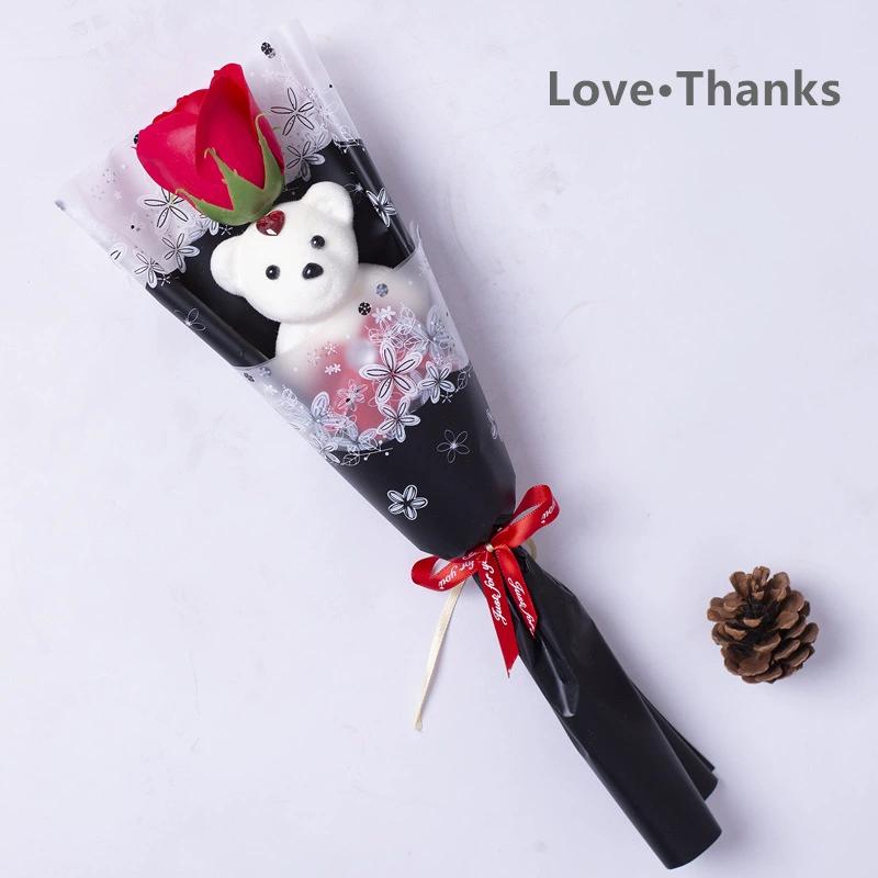 Bear Soap Flower Rose Bouquet Gift Set
