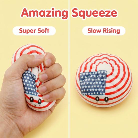 1/6Pcs Cartoon Dumpling Stress Relief Toy Anti-anxiety Flag Pattern Steamed Bun Squeeze Fidget Toy Hand Relaxation Decompression Gadget
